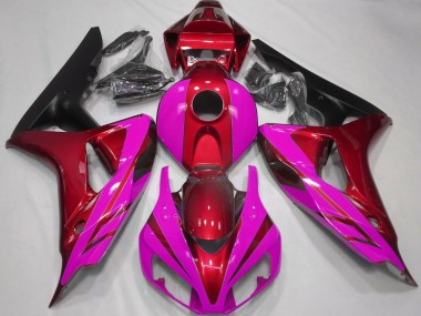 Rouge Brillant & Rose 06-07 Honda CBR1000RR Carénage Moto