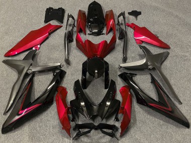Rouge Brillant & Vert R 08-10 Suzuki GSXR 600-750 Carénage Moto