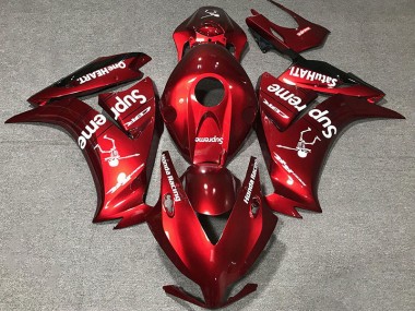 Rouge Foncé Personnalisé 12-16 Honda CBR1000RR Carénage Moto