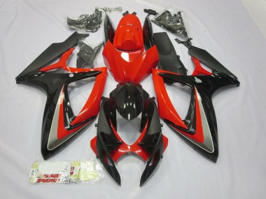 Rouge & Noir 06-07 Suzuki GSXR 600-750 Carénage Moto