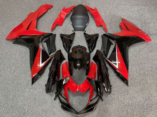 Rouge Profond & Noir Brillant 11-24 Suzuki GSXR 600-750 Carénage Moto Rouge Profond & Noir Brillant 11-24 Suzuki GSXR 600-750 Carénage Moto