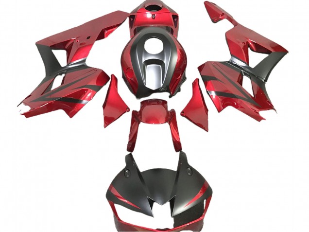Rouge Profond & Noir Mat 13-23 Honda CBR600RR Carénage Moto Rouge Profond & Noir Mat 13-23 Honda CBR600RR Carénage Moto