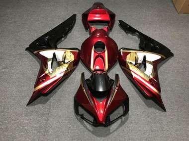 Rouge Profond & Or 06-07 Honda CBR1000RR Carénage Moto