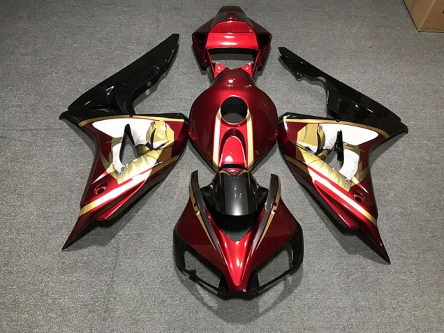 Rouge Profond & Or 06-07 Honda CBR1000RR Carénage Moto Rouge Profond & Or 06-07 Honda CBR1000RR Carénage Moto