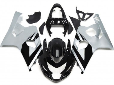 Style Argent & Noir Brillant OEM 04-05 Suzuki GSXR 600-750 Carénage Moto