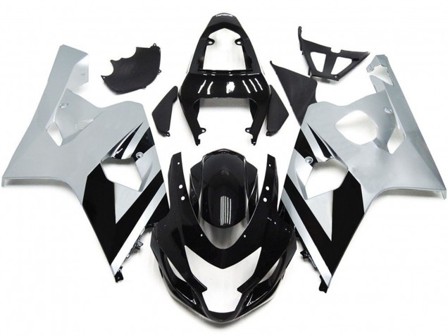 Style Argent & Noir Brillant OEM 04-05 Suzuki GSXR 600-750 Carénage Moto Style Argent & Noir Brillant OEM 04-05 Suzuki GSXR 600-750 Carénage Moto