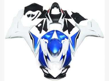 Style Blanc Brillant & Bleu 11-24 Suzuki GSXR 600-750 Carénage Moto