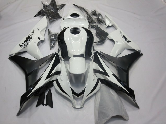 Style Personnalisé OEM Blanc & Noir 07-08 Honda CBR600RR Carénage Moto