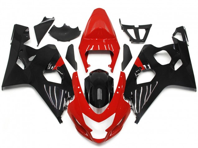 Style Rouge & Noir Brillant 04-05 Suzuki GSXR 600-750 Carénage Moto Style Rouge & Noir Brillant 04-05 Suzuki GSXR 600-750 Carénage Moto