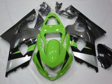 Vert & Argent 04-05 Suzuki GSXR 600-750 Carénage Moto