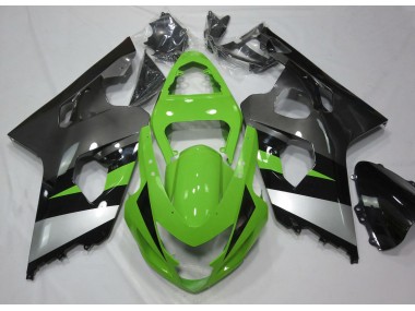 Vert & Argent 04-05 Suzuki GSXR 600-750 Carénage Moto