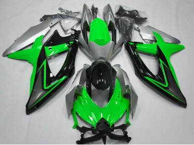 Vert & Argent 08-10 Suzuki GSXR 600-750 Carénage Moto