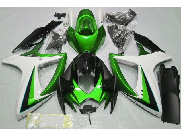 Vert Blanc 06-07 Suzuki GSXR 600-750 Carénage Moto Vert Blanc 06-07 Suzuki GSXR 600-750 Carénage Moto