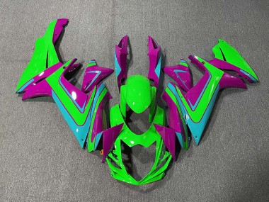 Vert Bleu Clair & Magenta 11-24 Suzuki GSXR 600-750 Carénage Moto