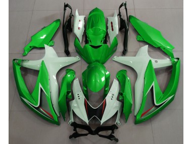 Vert Brillant & Blanc 08-10 Suzuki GSXR 600-750 Carénage Moto