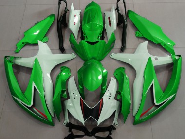 Vert Brillant & Blanc 08-10 Suzuki GSXR 600-750 Carénage Moto