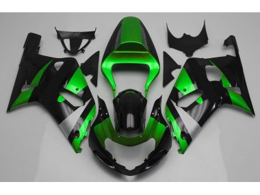 Vert Brillant & Noir 01-03 Suzuki GSXR 600-750 Carénage Moto
