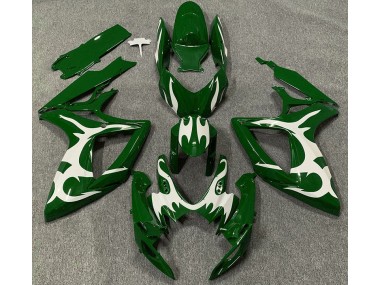 Vert Foncé & Blanc 06-07 Suzuki GSXR 600-750 Carénage Moto