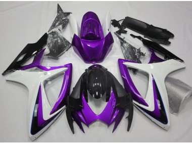 Violet & Blanc Débadgé 06-07 Suzuki GSXR 600-750 Carénage Moto