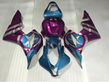 Violet & Bleu Clair Captain America 07-08 Honda CBR600RR Carénage Moto