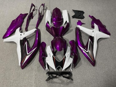 Violet Brillant & Blanc 08-10 Suzuki GSXR 600-750 Carénage Moto