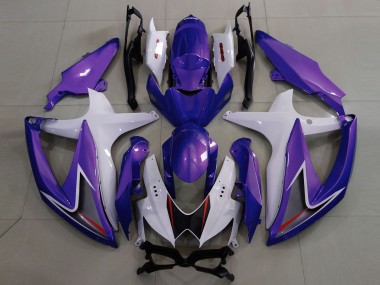 Violet Brillant & Blanc 08-10 Suzuki GSXR 600-750 Carénage Moto