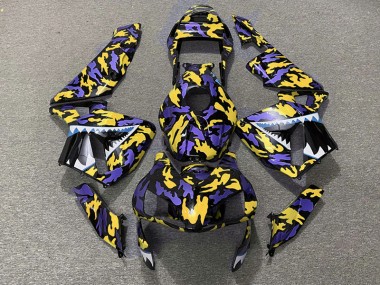 Violet & Jaune Camo 03-04 Honda CBR600RR Carénage Moto