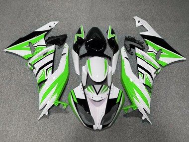 Zag Vert Blanc & Noir 09-12 Kawasaki ZX6R Carénage Moto