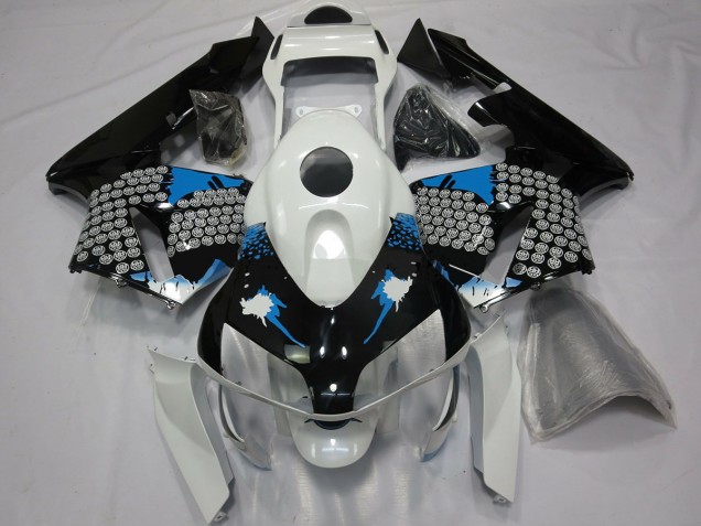 Éclaboussures Bleues Blanches & Noires 03-04 Honda CBR600RR Carénage Moto