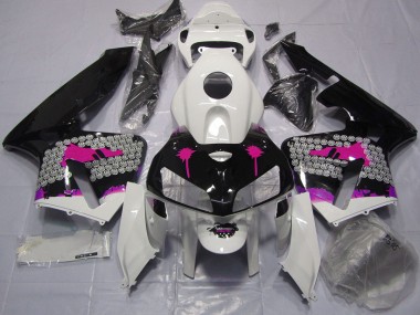 Éclaboussures Roses Sur Noir Brillant 05-06 Honda CBR600RR Carénage Moto