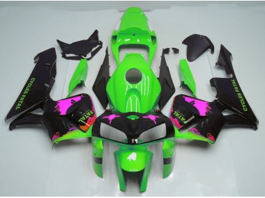 Éclaboussures Roses Sur Vert 05-06 Honda CBR600RR Carénage Moto