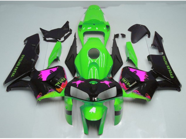 Éclaboussures Roses Sur Vert 05-06 Honda CBR600RR Carénage Moto Éclaboussures Roses Sur Vert 05-06 Honda CBR600RR Carénage Moto