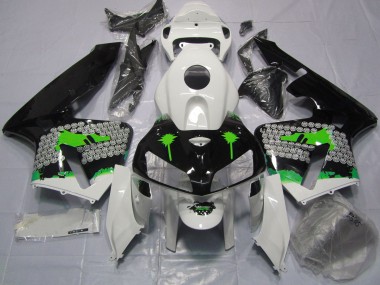 Éclaboussures Vertes Sur Noir Brillant 05-06 Honda CBR600RR Carénage Moto