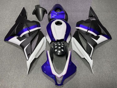 Étoile Noir Mat & Bleu Foncé 09-12 Honda CBR600RR Carénage Moto